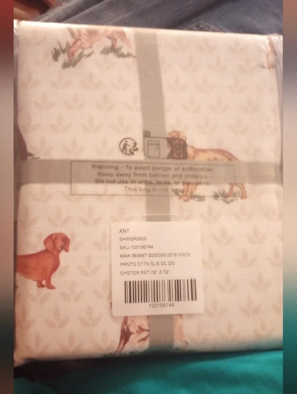NWT Anthro Printed Cotton Slub Shower Curtain Collection Dogs Print
